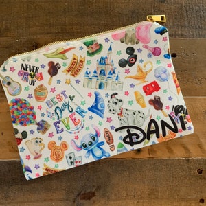 disney parks pouch, disney clutch, disney makeup bag, disney small bag, personalized disney clutch, disney bride bag