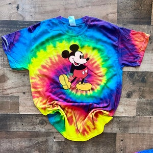 Mickey Retro Tie Dye Tee, Disney Tie Dye, Retro Mickey Mouse shirt, mouse tie dye shirt, mickey head tie dye, family matching tie dye shirts