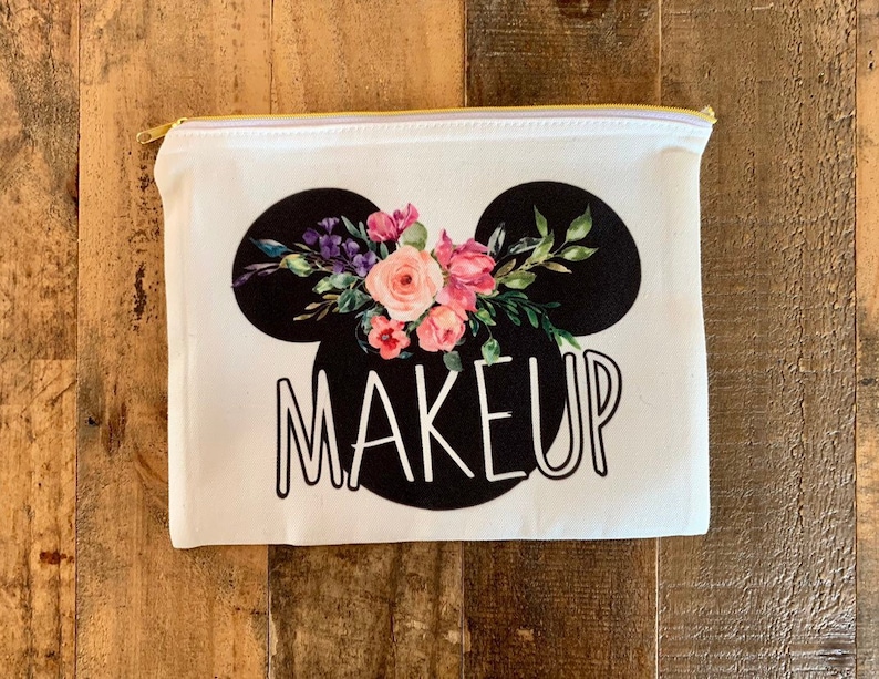Disney Makeup Bag Cosmetic Bag Disney Pouch Disney Zip Bag Etsy