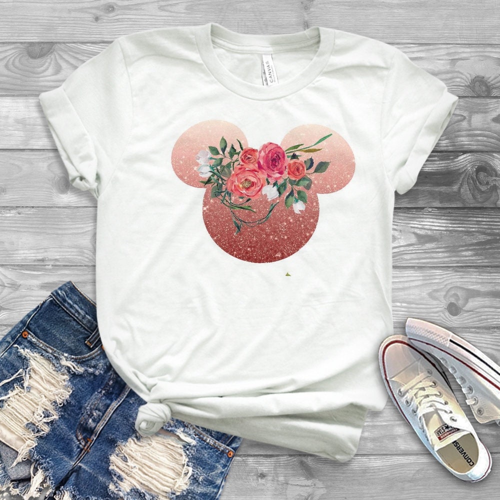 Rose gold disney shirt for women mickey rose gold shirt sold by