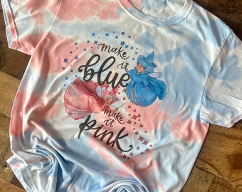 Make it pink Make it blue, Fairy Grandma shirt, Pregnancy reveal, Sleeping beauty Gender Reveal tshirt, magic kingdom, custom bleach shirt