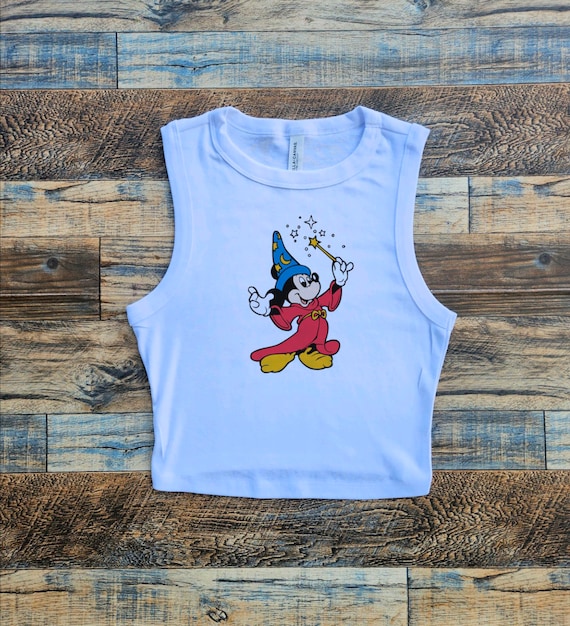 Fantasmic Crop Tank, Sorcerer Mickey, Fantasia Baby Tee