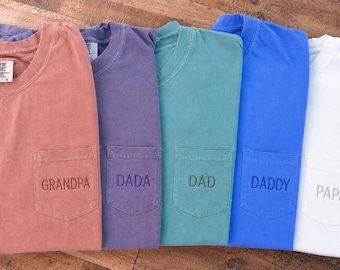 Father Embroidery TShirt, Dad Papa Gift Tee, Daddy Day Comfort Unisex, Fathers day Kids Wife 2026, Happy fathers day Threads, June Dada