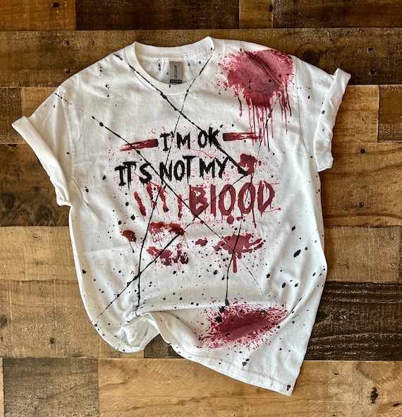 Bloody Halloween tshirt set, Blood Hand Problem Solved, Scary Gore fun Costume sweatpants, HHN Horror Night unisex set, Spooky tshirt