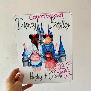 Disney countdown, disney best friends wall art, disney wall art, disney dry erase countdown board, disney bff art, 8x10 image 7