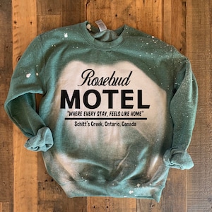 Rose Creek shirt, Rosebud Motel Sweatshirt, Apothecary Jumper, david shirt, crewneck long sleeve, bleached rose, apothecary, long sleeve