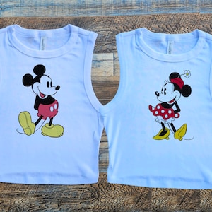 Mickey Crop Tank, Mickey Mouse Tank Top Womens, Retro mouse tshirt, Limited old school baby tee, Disney cute shirt