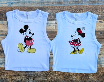 Mickey Crop Tank, Mickey Mouse Tank Top Womens, Retro mouse tshirt, Limited old school baby tee, Disney cute shirt