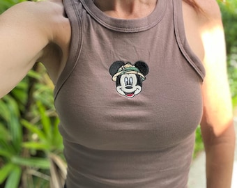 Animal Kindgom Stickerei Crop Tank, Safari Mickey Brown Baby-T-Shirt, AK Pandora Leopard Disneyworld y2k Baum des Lebens, BTW unisex tshirt