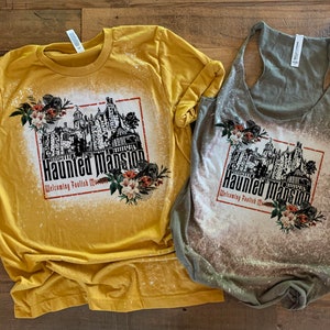 Haunted Mansion Baby Tee, Hitch Hiking Ghosts Crop Tank, Foolish Mortals Tee, Disney Ghosts shirt, Floral Womens Boo to You Tshirt Mustard shirt