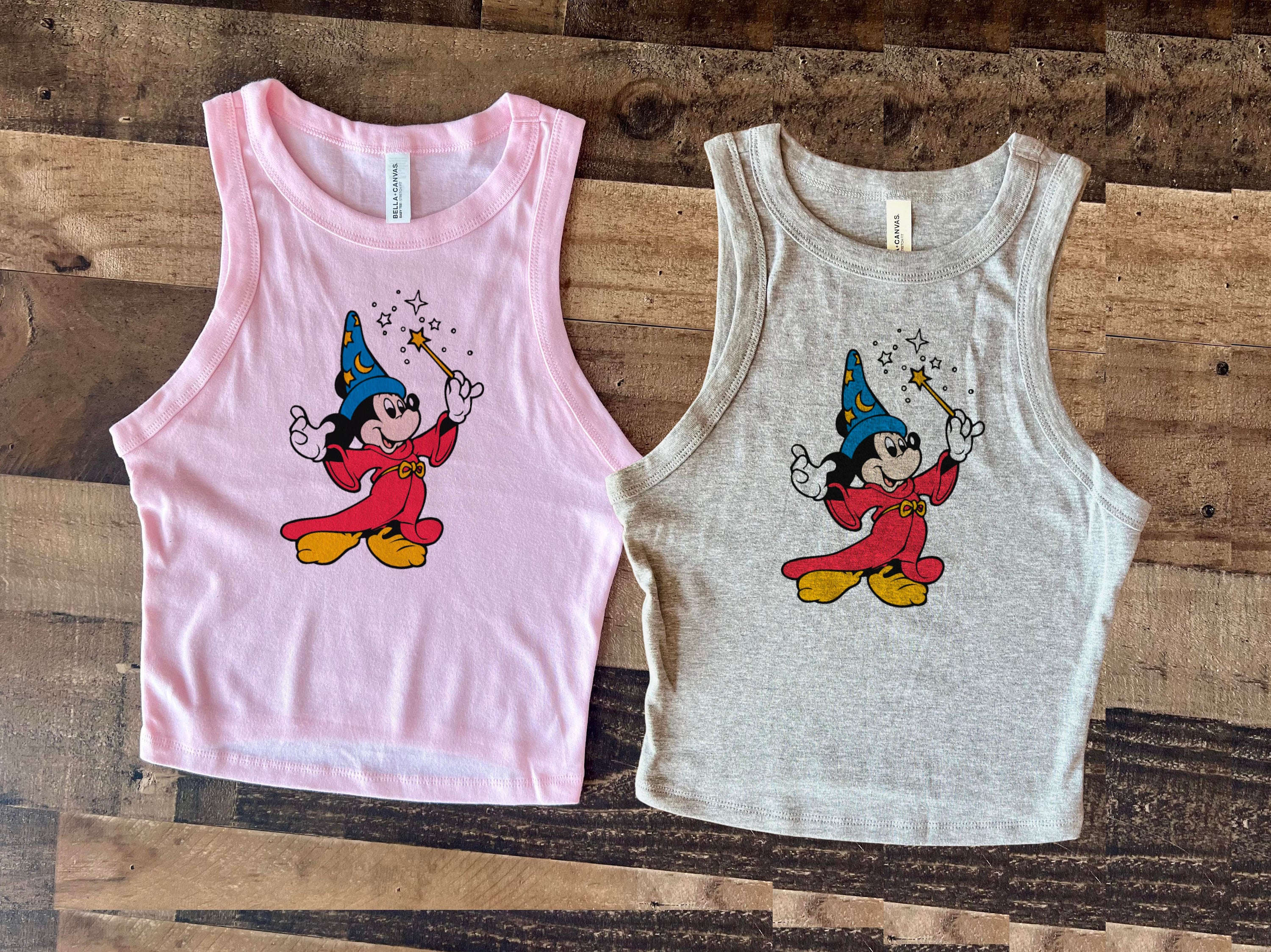 Fantasmic Crop Tank, Sorcerer Mickey, Fantasia Baby Tee