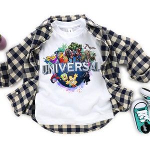 Universal Studio Shirt, Universal family vacation tshirt, universal hollywood tee, bleach washed universal tee White tshirt