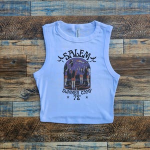 Salem Summer Camp 78 Crop Tank Halloween Baby Tee