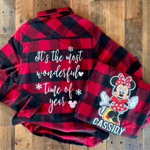 Disney flannel, buffalo plaid mary poppins flannel, disney long sleeve shirt, image 2