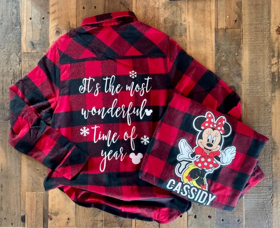 Disney Flannel Buffalo Plaid Mary Poppins Flannel Disney Long