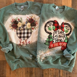 Disney womens christmas sweatshirt, green christmas sweatshirt disney, red christmas sweater, disney family christmas sweatshirt Forest sweatshirt