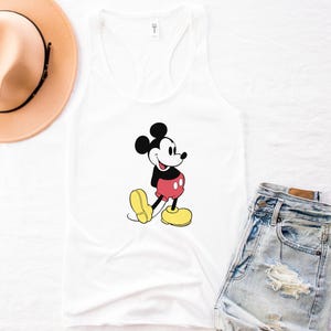 フットボールミッキーベビーTシャツ、秋のフットボール、スポーツディズニーパンプキンシャツ、季節の到来、ユニセックスブリーチチャコール、 Regular Tank Top