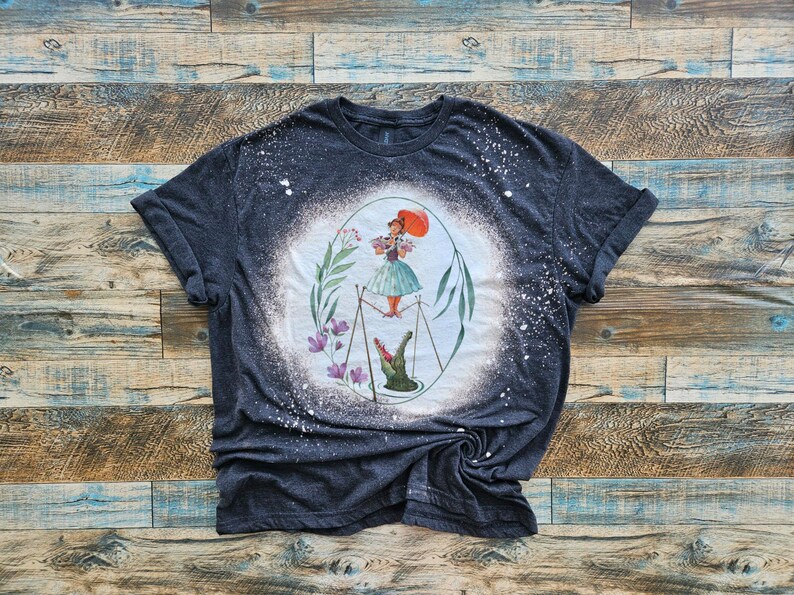 Tightrope Lady Shirt, Haunted Mansion Sally bleached, Hitchhiking Ghost, Sally Slater tee, Disneys Haunted Mansion, 99 Happy Haunts Charcoal