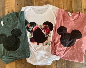 Disney-Hemden, florales Disney-Shirt, Disney-Paare-Shirt, Herren Disney-Shirt, personalisiertes Disney-Shirt, Disney-Shirt in Übergröße