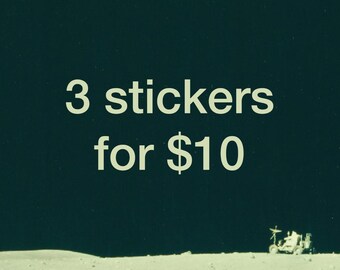 Stickers • Choose Any 3 Stickers • Collage Art Stickers • Moon Stickers • Gifts