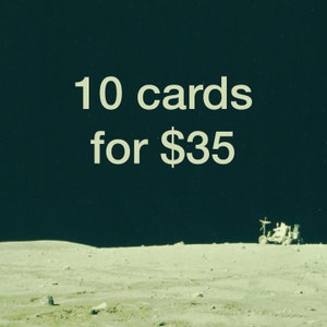 Moon & Space Greeting Cards • Choose Any 10 Cards • Collage Art Note Cards • Blank Inside • Moon Cards • Space Cards • Space Theme Gifts