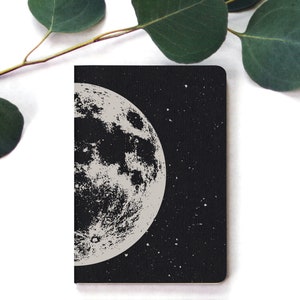 Moon Notebook • Small Blank Notebook • Black Notebook • Moon Journal • Pocket Notebooks