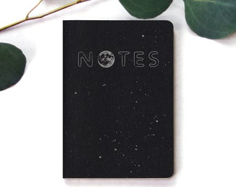 Moon Notebook • Small Blank Notebook • Black Notebook • Moon Journal • Pocket Notebooks