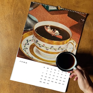 Coffee Calendar 2026 • Vintage Coffee Collage Calendar • Coffee Lover Calendar • Vintage Collage Art Calendar