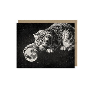 Cat & Moon Card • Animal Card • Any Occasion