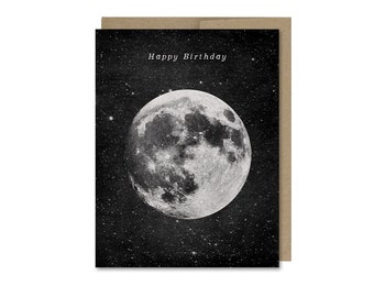 Moon Birthday Card • Gift For Friend • Space Birthday Card