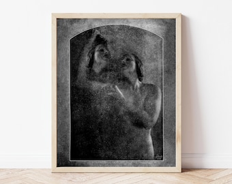 Vintage Woman Collage Art Print: Surreal Witchy Decor