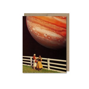 Vintage Ladies & Space Collage Card • Vintage Collage Art Card • Jupiter Card • Any Occasion