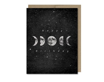 Moon Phase Birthday Card • Gift For Friend • Space Birthday Card