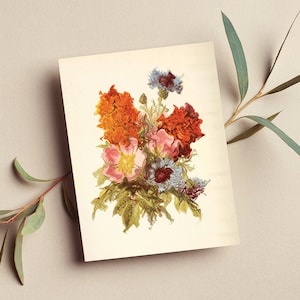 Vintage Flower Card • Vintage Botanical Card •  Plant Card • Surreal Floral Bouquet Card • Love Card • Any Occasion