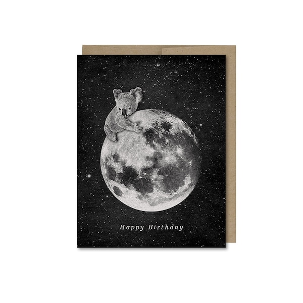 Koala Birthday Card • Birthday Gift For Friend • Animal & Moon