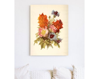 Vintage Floral Bouquet Canvas: Surreal Flower Art, Ready to Hang
