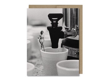 Vintage Coffee Collage Art Card: Gift for Coffee Lover
