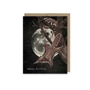 Flying Squirrel Birthday Card • Birthday Gift For Friend • Animal & Moon