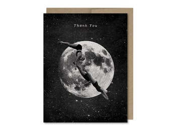 Sky Divers Thank You Card • Moon Thank You • Part Thank You Cards • Card Set