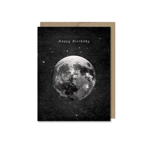 Disco Moon Birthday Card • Gift For Friend • Space Birthday Card • Disco Ball Birthday Card