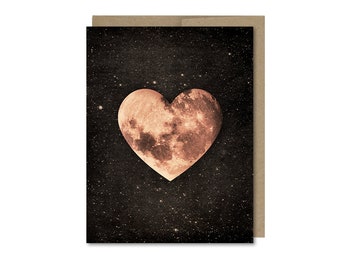 Heart Moon Card • Love Card • Any Occasion