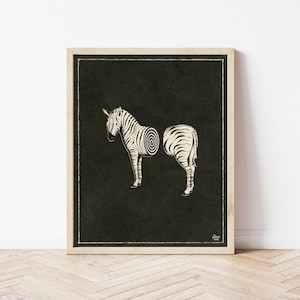 Zebra Collage Art Print • Animal Print • Vintage Psychedelic Zebra Wall Art • Surreal Zebra