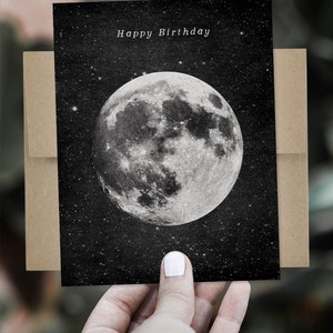 Moon Birthday Card Gift For Friend Space Birthday Card image 2