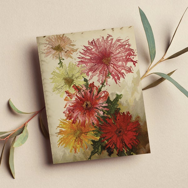 Vintage Flower Card • Vintage Botanical Card •  Plant Card • Surreal Floral Bouquet Card • Love Card • Any Occasion