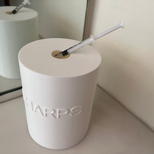 Decorative Sharps Container, Designed for Syringe Needles-Syringes with Needles-Razor Blades-Lancets and Test Strips-Sewing Needles