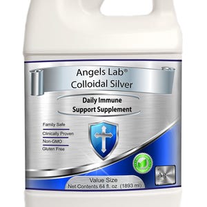 Angels Colloidal Silver 64 Ounce  Half a Gallon Jug 10 ppm Best Nano
