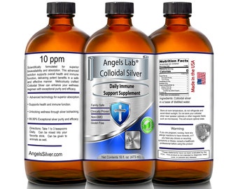 Colloidal Silver 16 oz Glass 10ppm