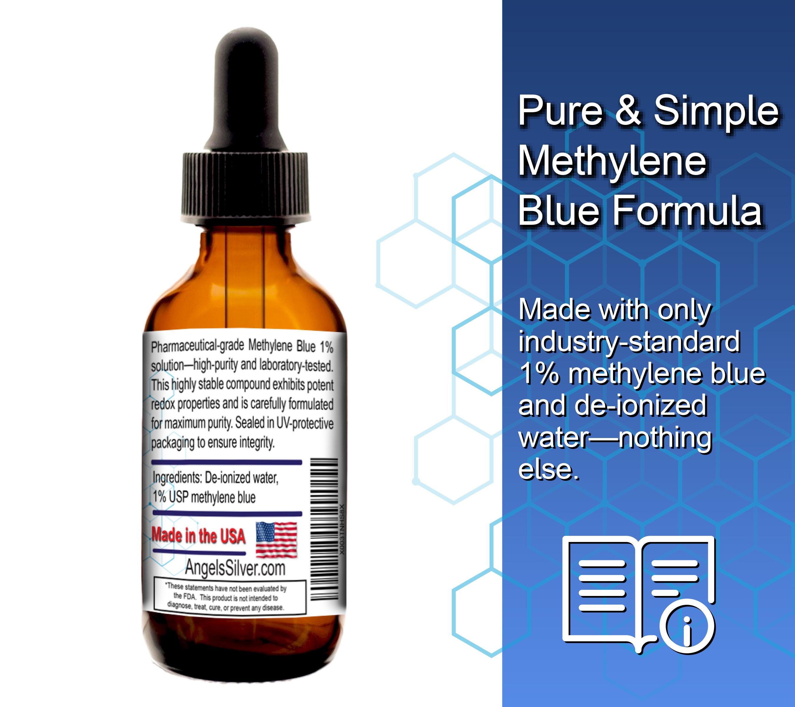 Angels Lab Methylene Blue , Angels Lab, USP Pharmaceutical Grade , 2 Fl ...