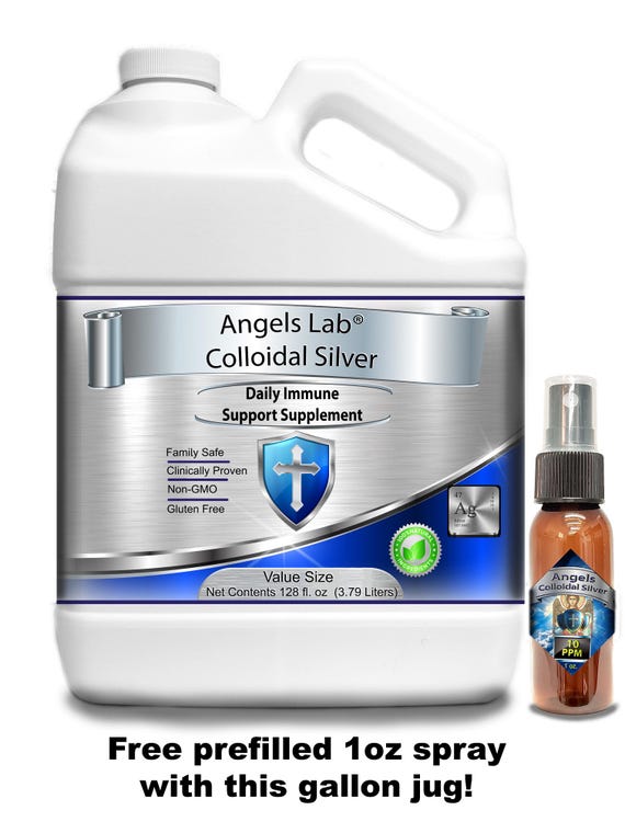 Angels Colloidal Silver 1 gallon Jug 10 ppm Best Nano