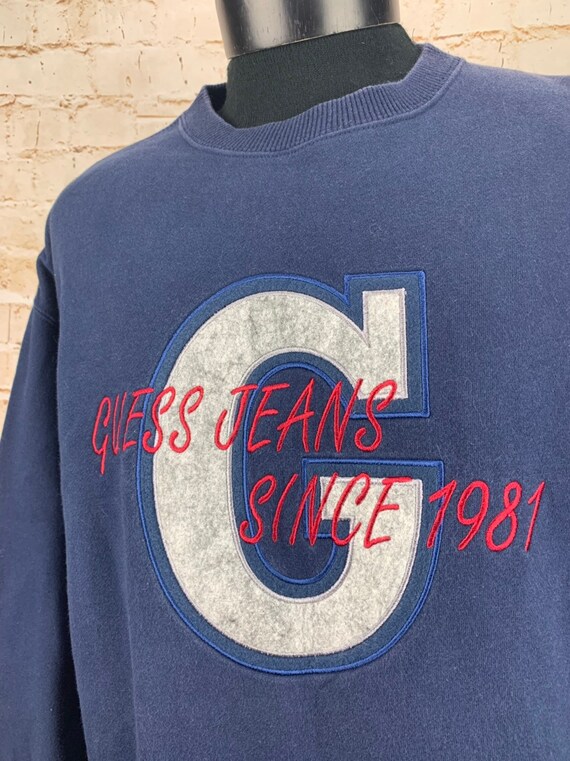 Vintage 90's Guess Jeans Pullover Sweatshirt - Em… - image 8